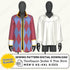 Harlequin jacket and poet shirt on mannequins with sewing pattern digital download text.