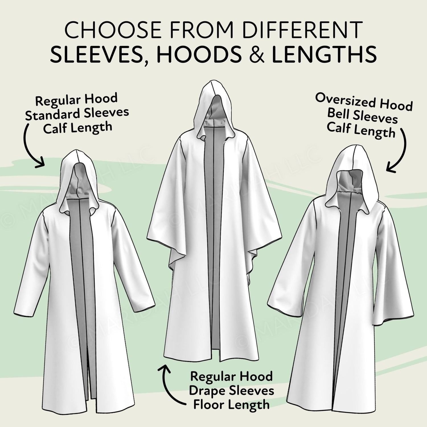 Hooded Duster Coat Cloak Blocks Sewing Pattern – Maridah hooded-duster-coat-cloak-blocks-sewing-pattern-maridah