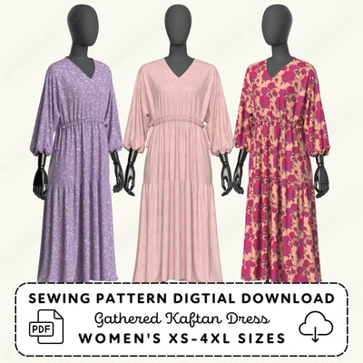 Kaftan Maxi Dress Printable Sewing Pattern PDF Sewing Pattern File