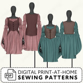 Laced Chemise and Vest Sewing Pattern Set PDF Sewing Pattern File