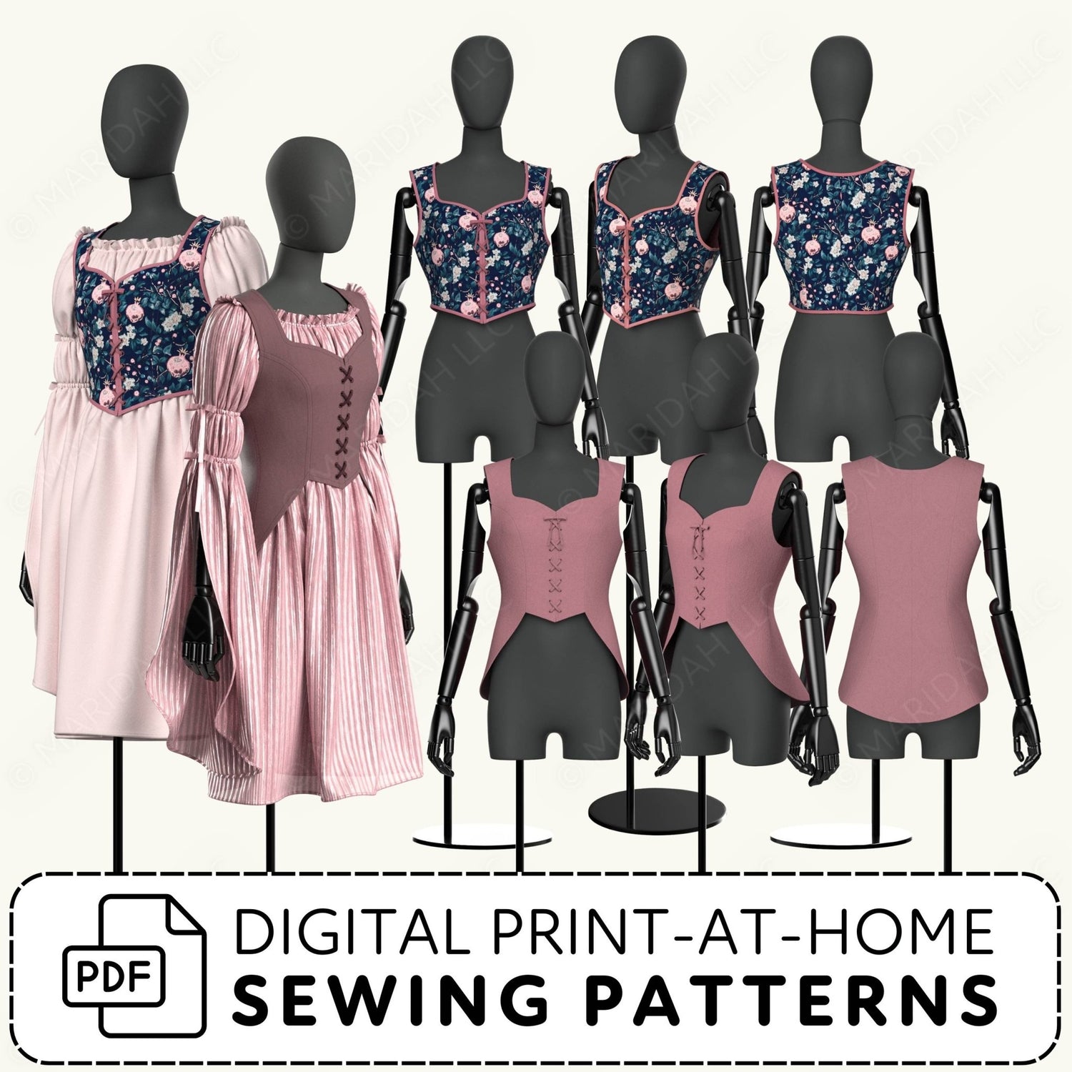 Laced Corset Style Vest Set | Ren Faire Cottagecore Style  Maridah