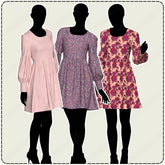 Lantern Sleeve Knit Dress Printable Sewing Pattern PDF Sewing Pattern File