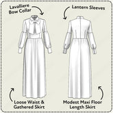 Lavalliere Bow Dress Printable Sewing Pattern PDF Sewing Pattern File