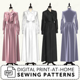 Lavalliere Bow Dress Printable Sewing Pattern PDF Sewing Pattern File