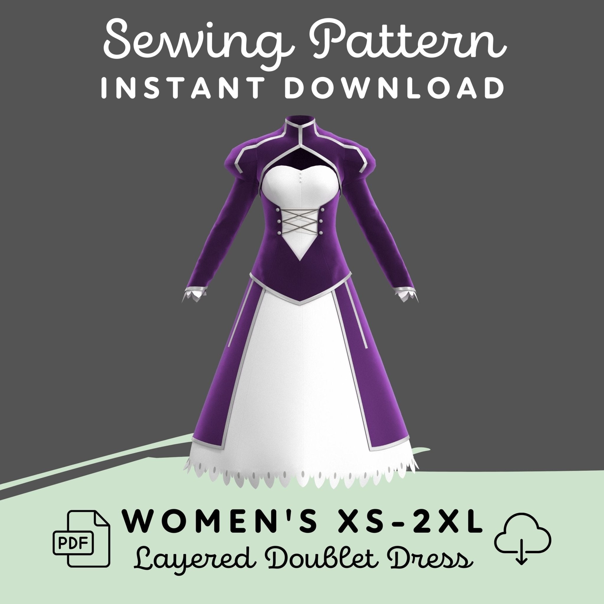 Layered Doublet Dress Printable Sewing Pattern – Maridah