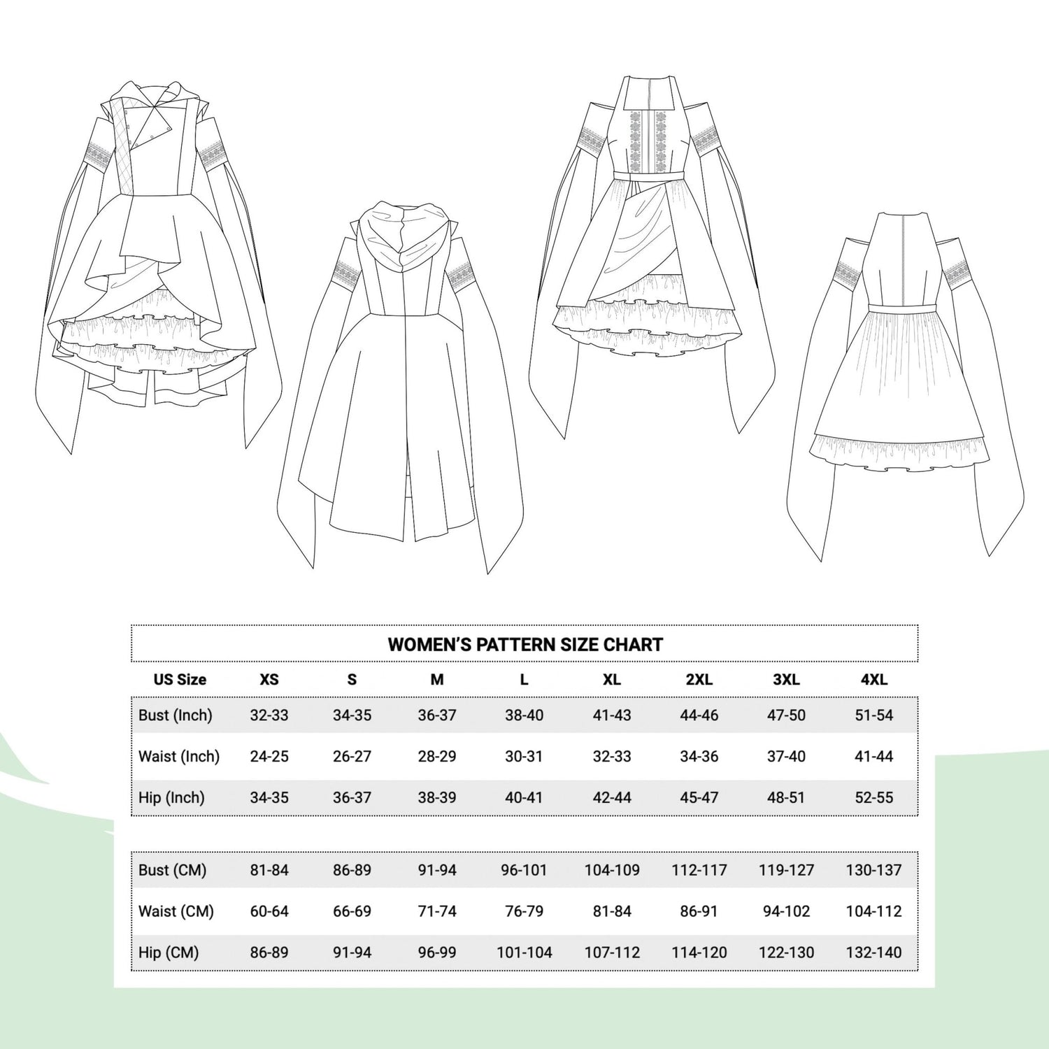 Layered Fantasy Outfit Sewing Pattern