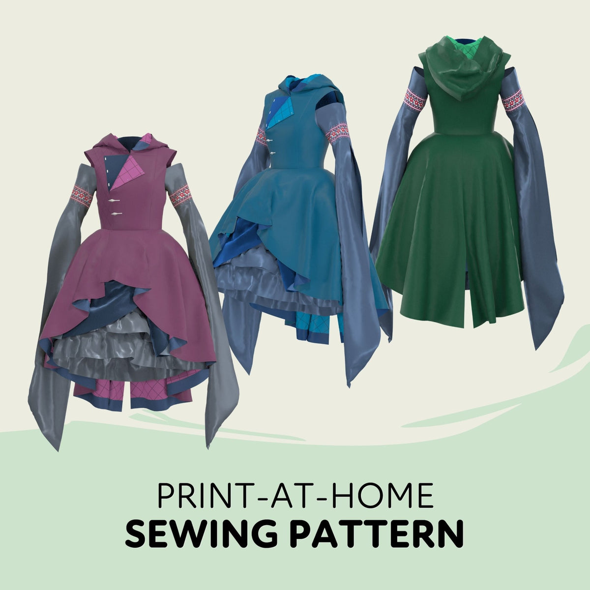 Layered Fantasy Outfit Printable Sewing Pattern – Maridah