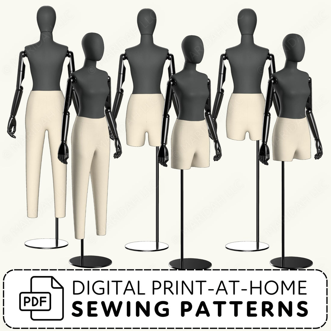Leggings and Shorts Set Printable Sewing Pattern PDF Sewing Pattern File