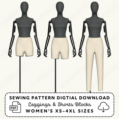 Leggings and Shorts Set Printable Sewing Pattern PDF Sewing Pattern File