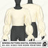 White blouse with puffed sleeves on mannequins, sewing pattern digital download information.