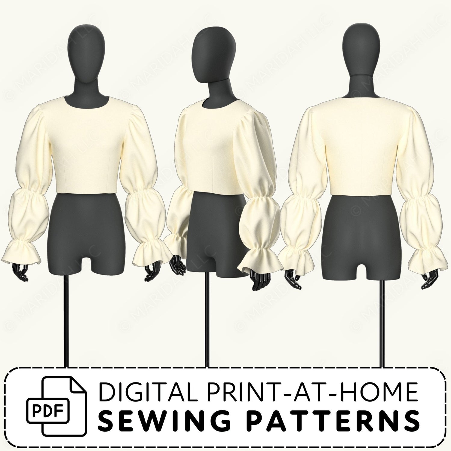 Marie Sleeve Printable Sewing Pattern PDF Sewing Pattern File