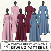 Medieval Kirtle Dress Blocks Sewing Pattern PDF Sewing Pattern File