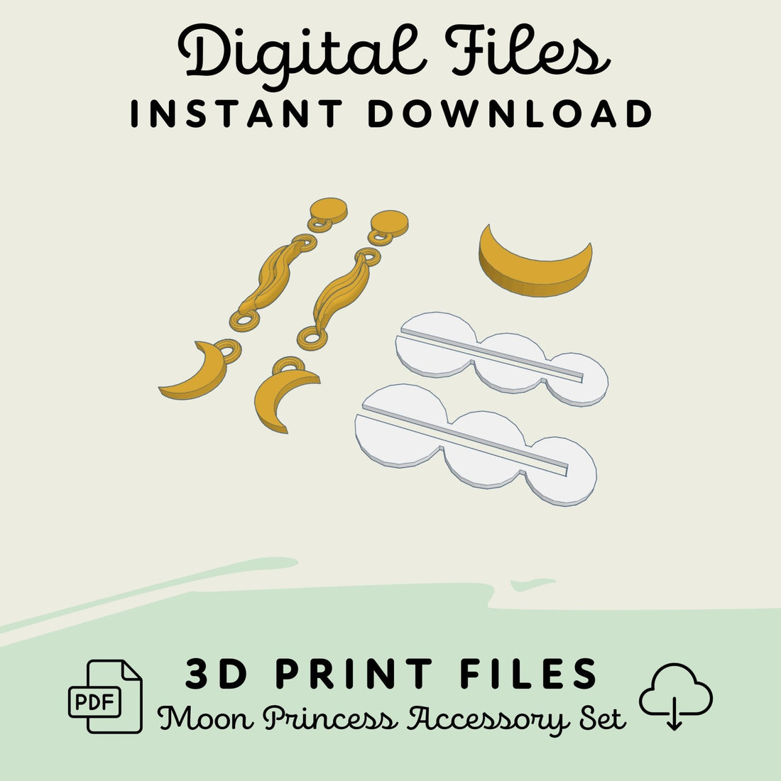 Moon Princess Accessory 3D Print Files - Maridah