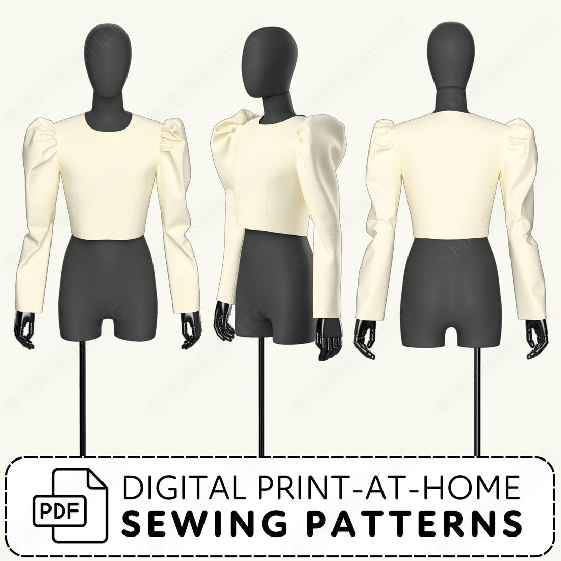 Mutton Sleeve Printable Sewing Pattern PDF Sewing Pattern File