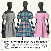 Off Shoulder Sundress Printable Sewing Pattern PDF Sewing Pattern File