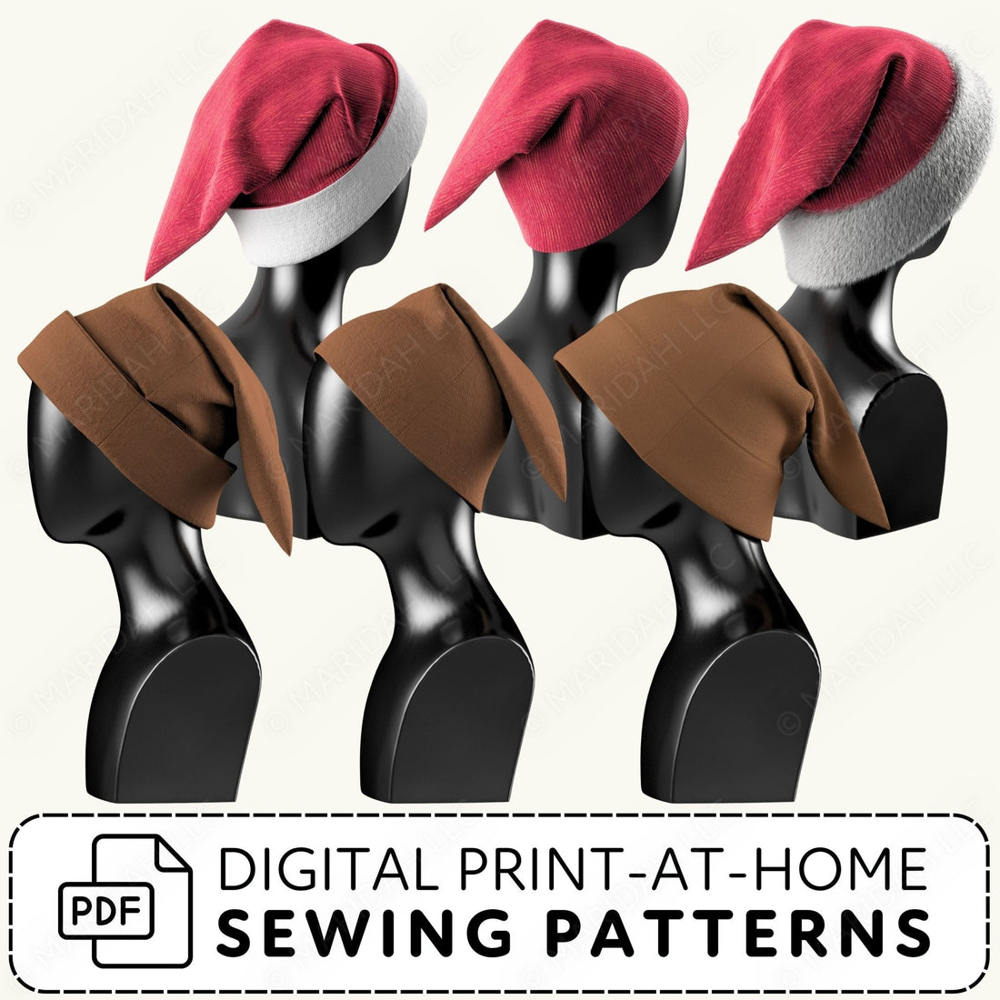 Pointed Elf Hats Sewing Pattern Set PDF Sewing Pattern File
