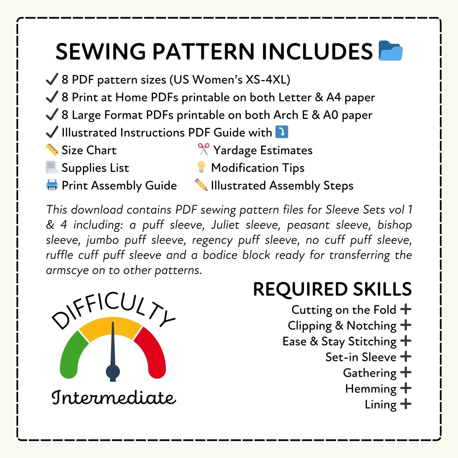 Puff Sleeve Blocks Sewing Pattern Bundle PDF Sewing Pattern File
