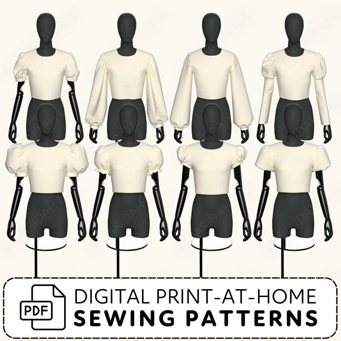 Puff Sleeve Blocks Sewing Pattern Bundle PDF Sewing Pattern File