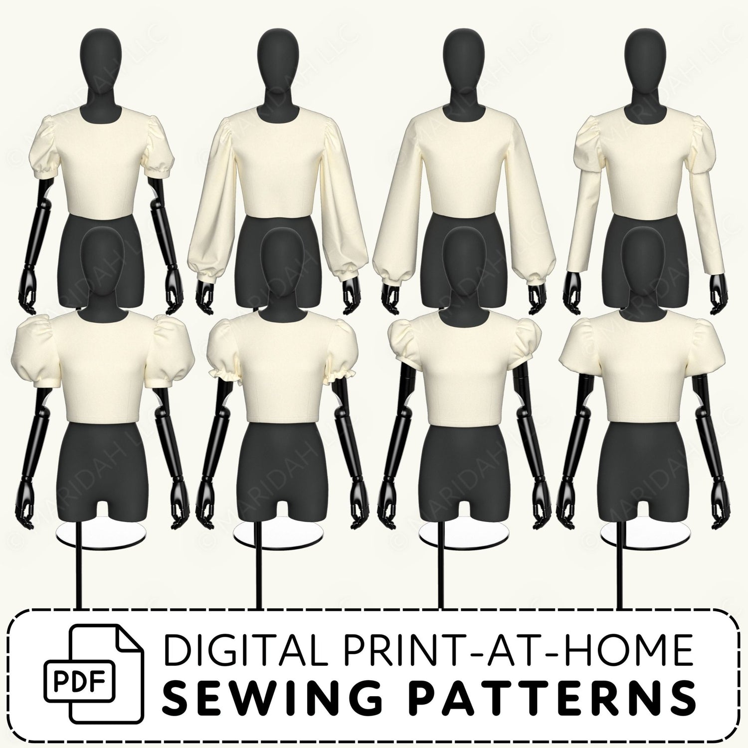 Puff Sleeve Blocks Sewing Pattern Bundle PDF Sewing Pattern File