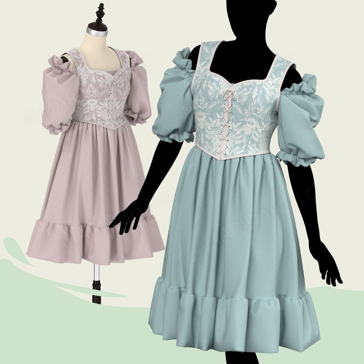 Puffy Sleeve Babydoll Dress - Maridah