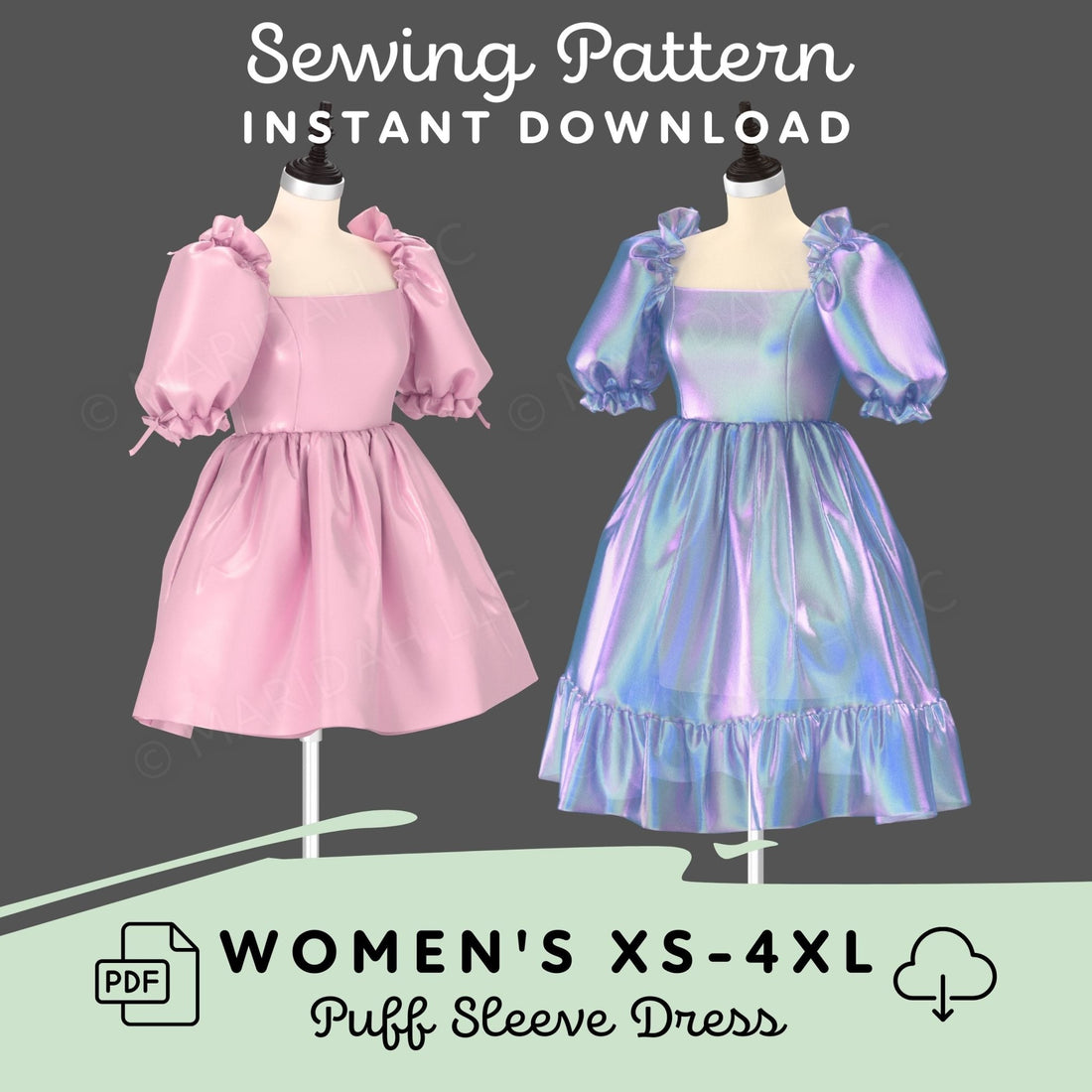 Puffy Sleeve Babydoll Dress - Maridah