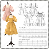 Puffy Sleeve Babydoll Dress Printable Sewing Pattern PDF Sewing Pattern File