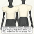 Two mannequins wearing cream-colored puff sleeves with sewing pattern digital download text.