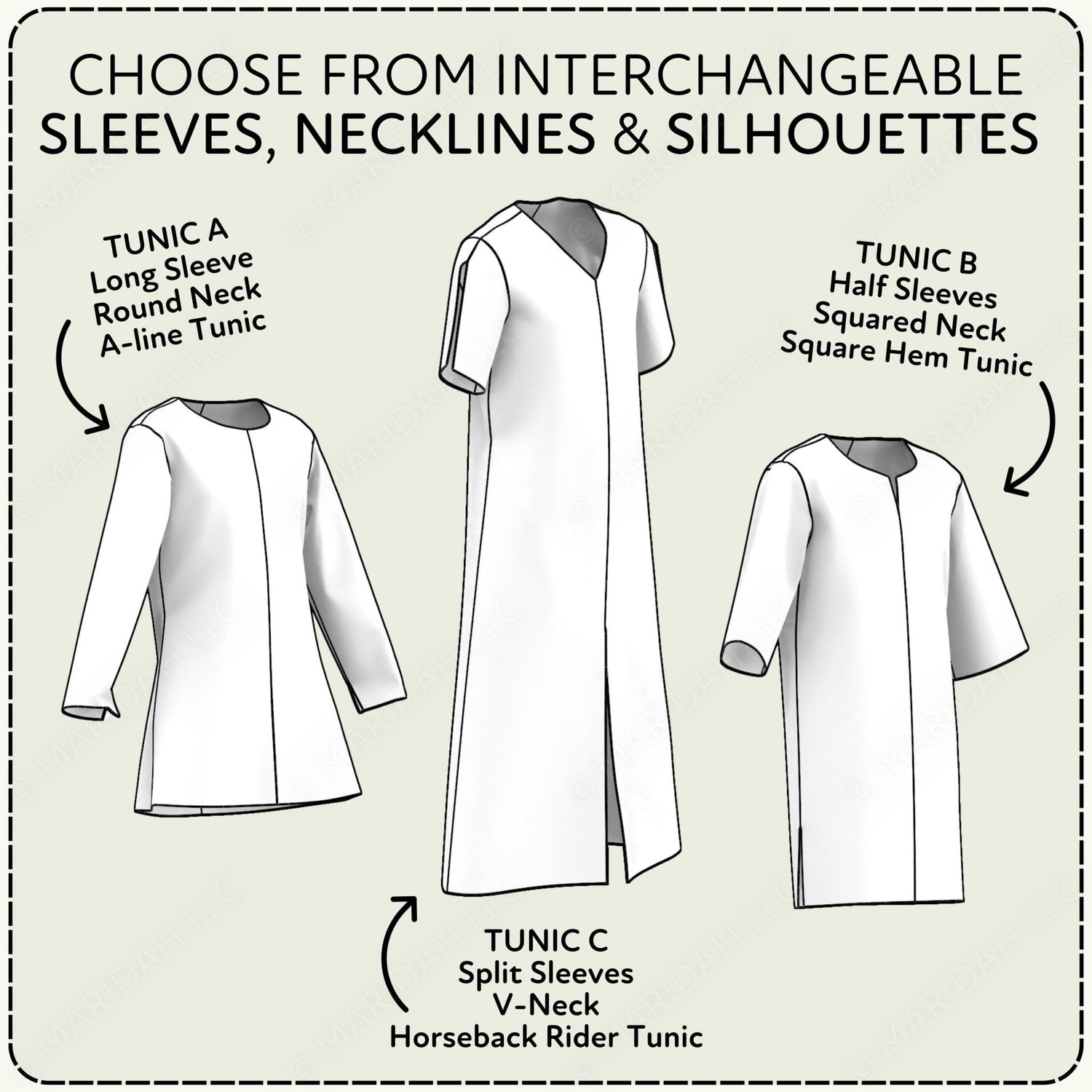 Modular Tunic Blocks Printable Sewing Pattern Maridah Modular Tunic Blocks Printable Sewing Pattern Maridah