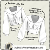 Sailor Collar Cropped Top Printable Sewing Pattern PDF Sewing Pattern File
