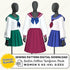Sailor School Uniform Bundle Printable Sewing Pattern PDF Sewing Pattern File