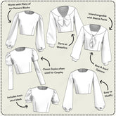 Sailor Shirts and Sleeve Bundle Printable Sewing Pattern PDF Sewing Pattern File