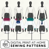 Sailor Shirts and Sleeve Bundle Printable Sewing Pattern PDF Sewing Pattern File