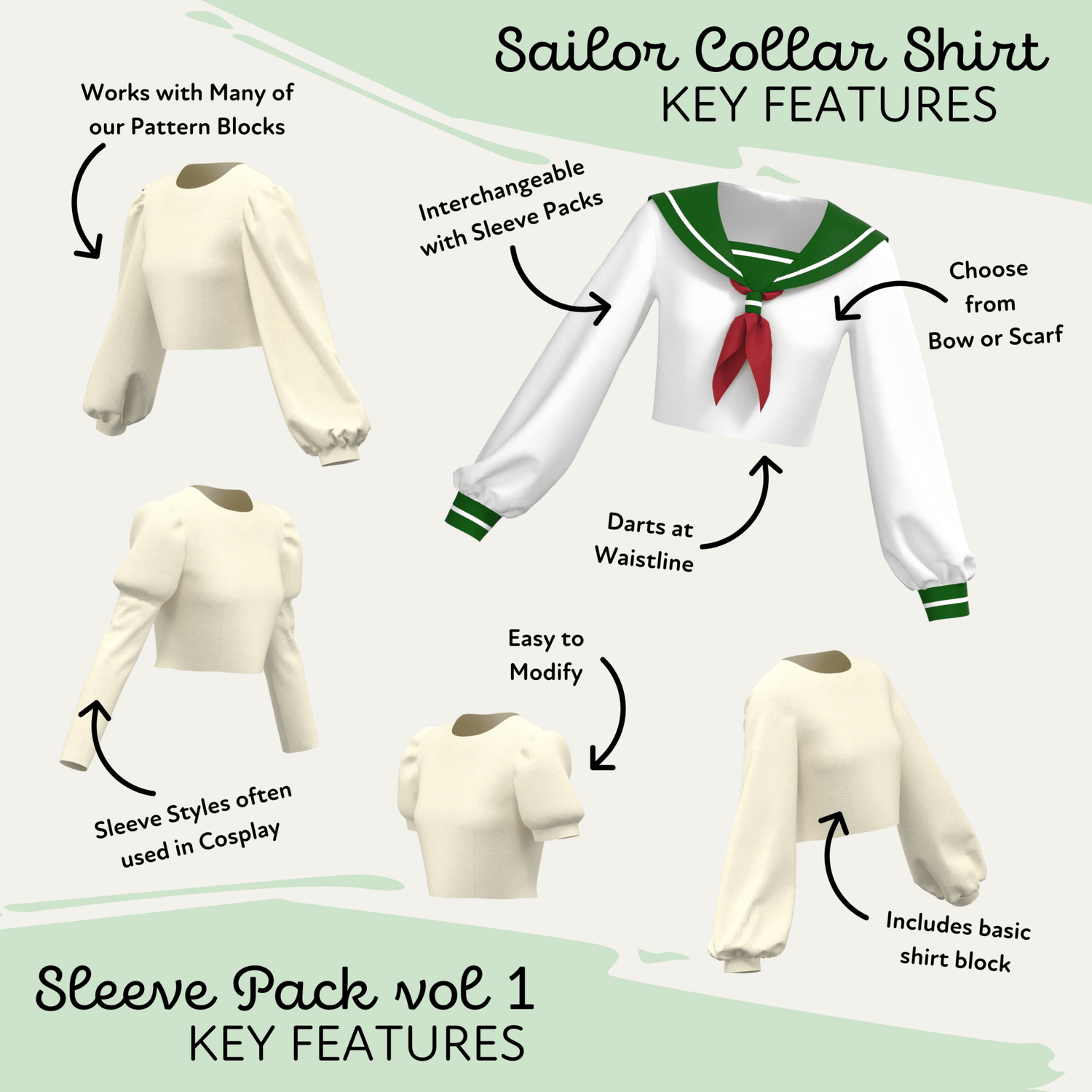 Sailor Shirts and Sleeve Bundles - Maridah