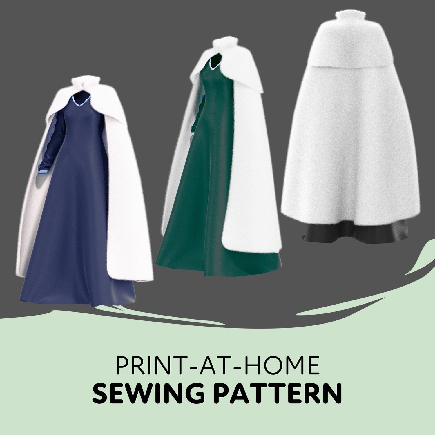 Slashed Sleeve Dress and Layered Cape Printable Sewing Pattern Maridah Slashed Sleeve Dress and Layered Cape Printable Sewing Pattern Maridah