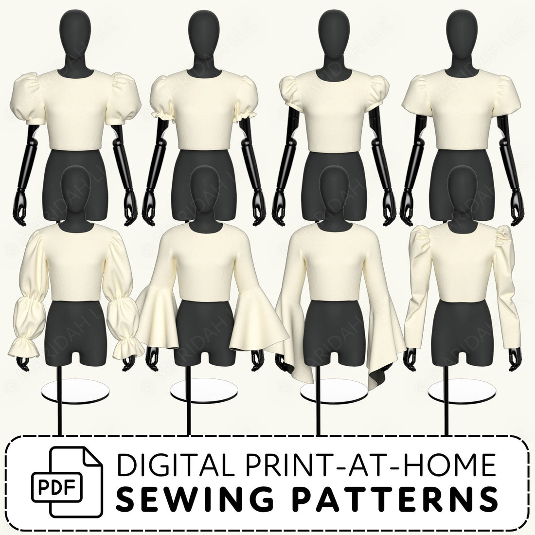 Sleeve Pack 3 &amp; 4 Sewing Pattern Bundle PDF Sewing Pattern File
