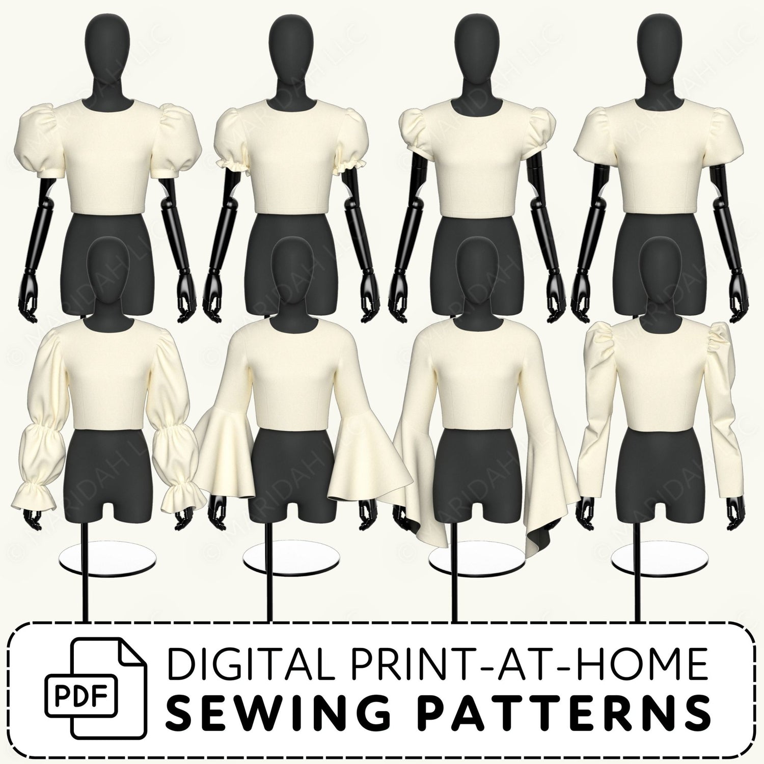 Sleeve Pack 3 &amp; 4 Sewing Pattern Bundle PDF Sewing Pattern File