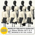 Mannequins wearing white tops with black sleeves on a white background, promoting sewing pattern digital download.