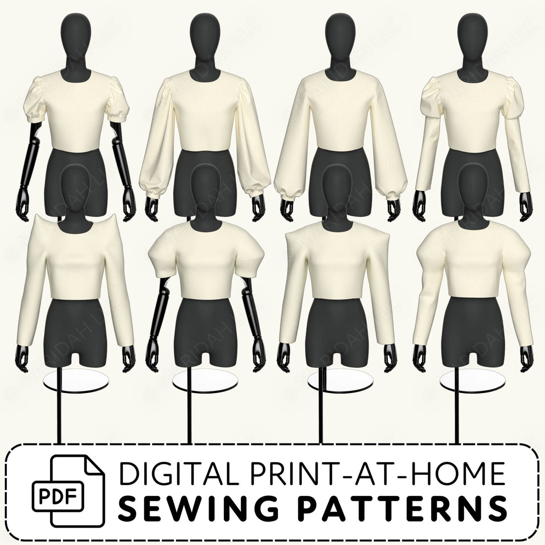 Sleeve Packs 1 &amp; 2 Sewing Pattern Bundle PDF Sewing Pattern File