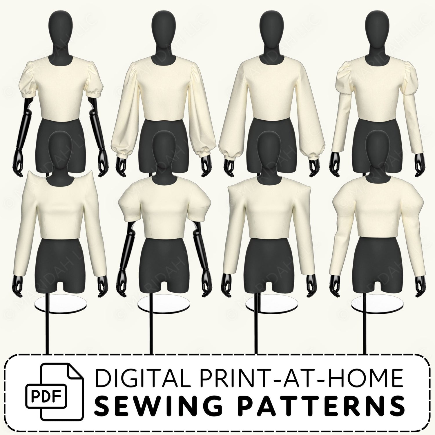 Sleeve Packs 1 &amp; 2 Sewing Pattern Bundle PDF Sewing Pattern File