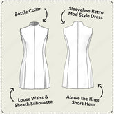 Sleeveless Mod Dress Printable Sewing Pattern PDF Sewing Pattern File