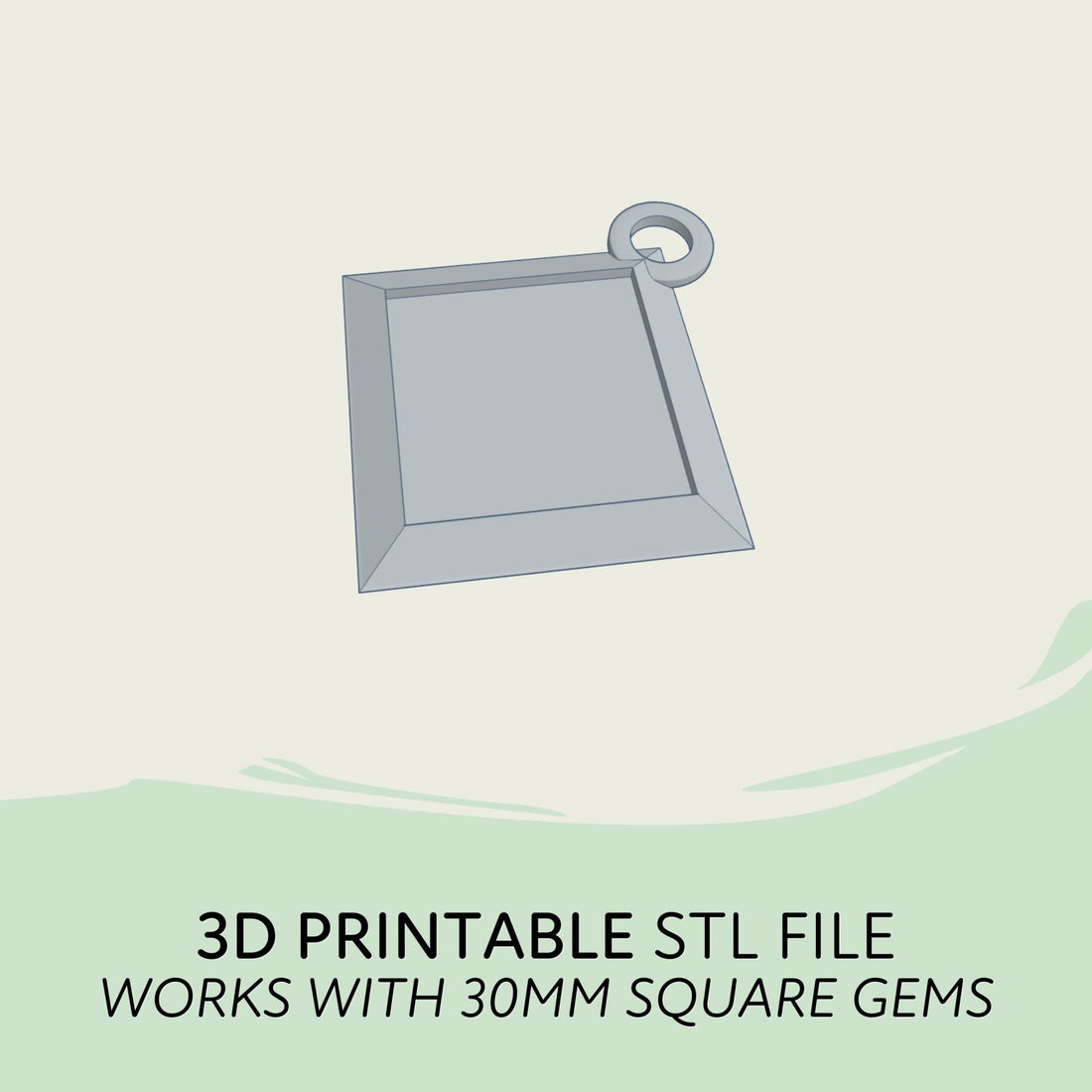 Square Necklace Pendant 3D Print Files - Maridah