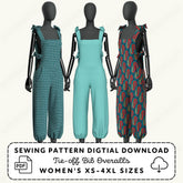 Tie - off Bib Overalls Printable Sewing Pattern PDF Sewing Pattern File