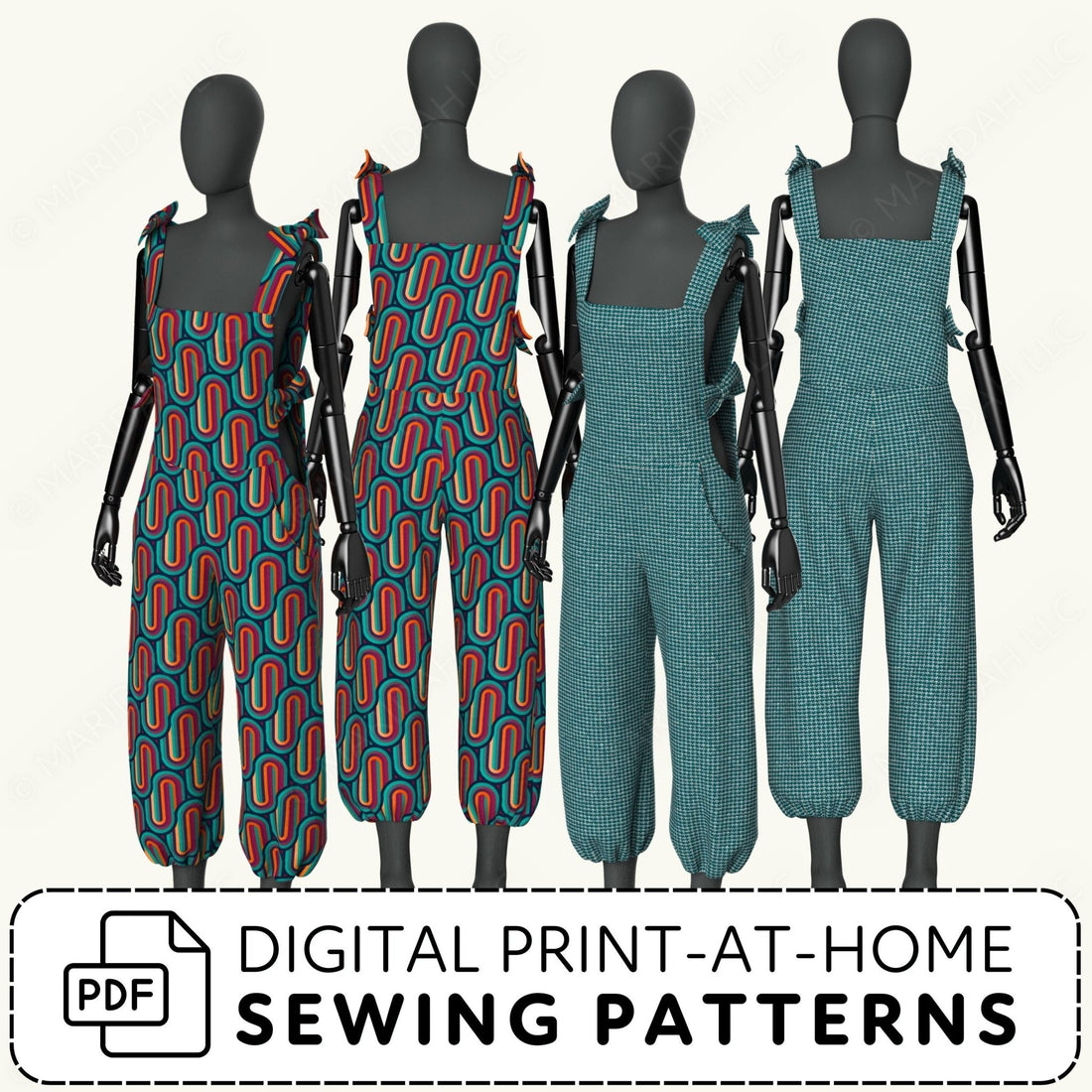 Tie - off Bib Overalls Printable Sewing Pattern PDF Sewing Pattern File
