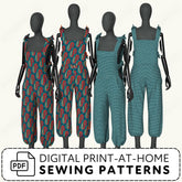 Tie - off Bib Overalls Printable Sewing Pattern PDF Sewing Pattern File