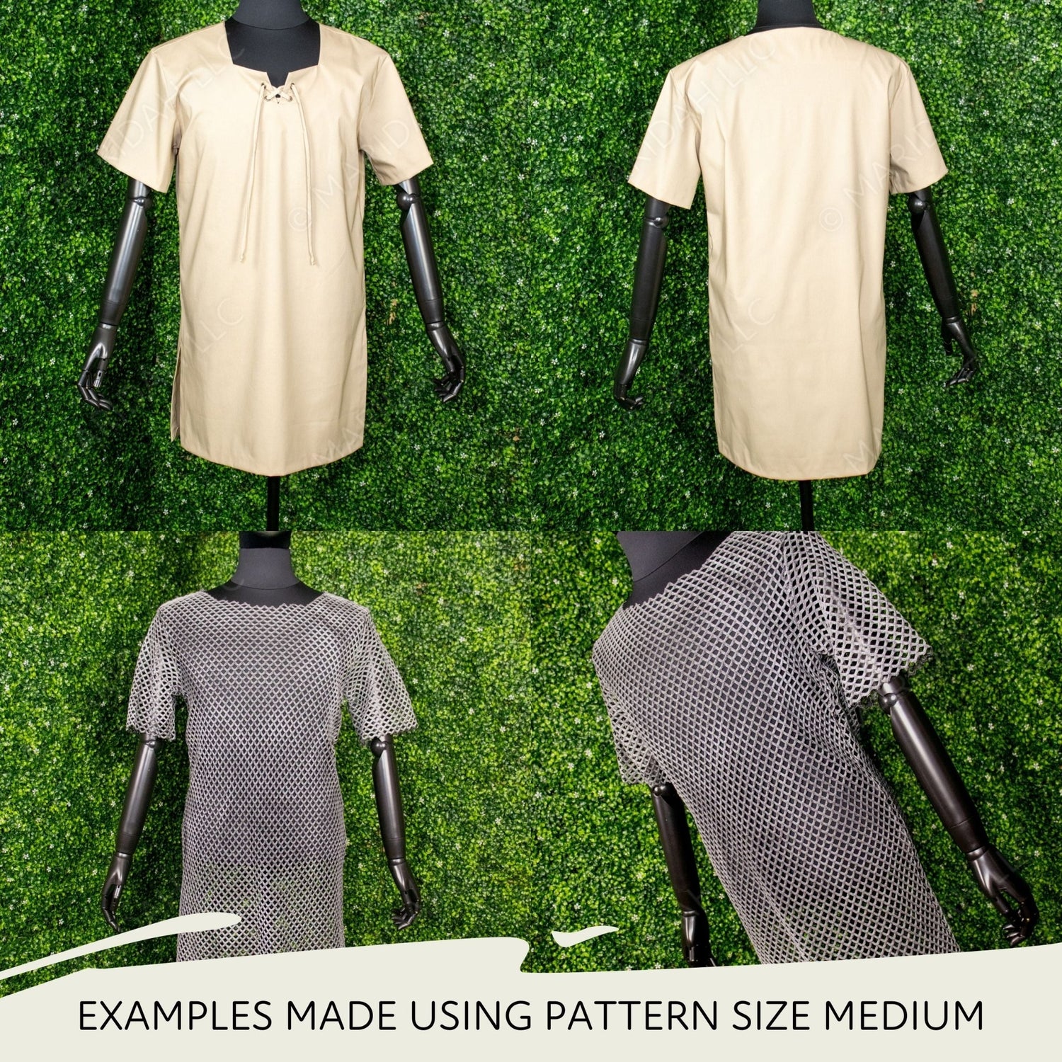 Tunic and Faux Chainmail Shirt Set - Maridah