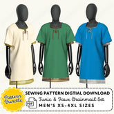 Tunic and Faux Chainmail Shirt Sewing Pattern Bundle PDF Sewing Pattern File