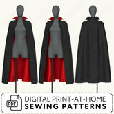 Vampire Collar Cape Printable Sewing Pattern PDF Sewing Pattern File