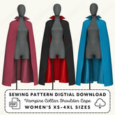 Vampire Collar Cape Printable Sewing Pattern PDF Sewing Pattern File