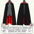 A pair of Vampire collar capes on mannequins with text reading Sewing Pattern Digital Download Vampire Collar Capes Unisex XS-4XL Sizes